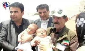 نجات دوقلو ده ماهه از زیر آواز زلزله مشهد