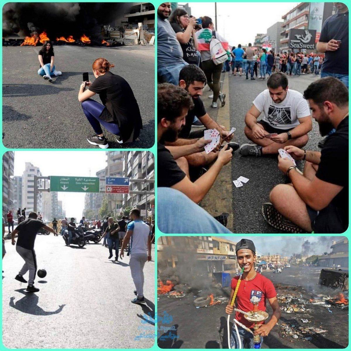 ویدئو/ خواستگاری وسط اعتراضات لبنان!