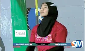 رکورد سنگ‌نوردی سرعتی در دستان بانوی محجبه اندونزیایی