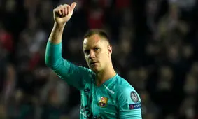 اعتراض تلویحی دروازه بان بارسلونا به سبک بازی این تیم