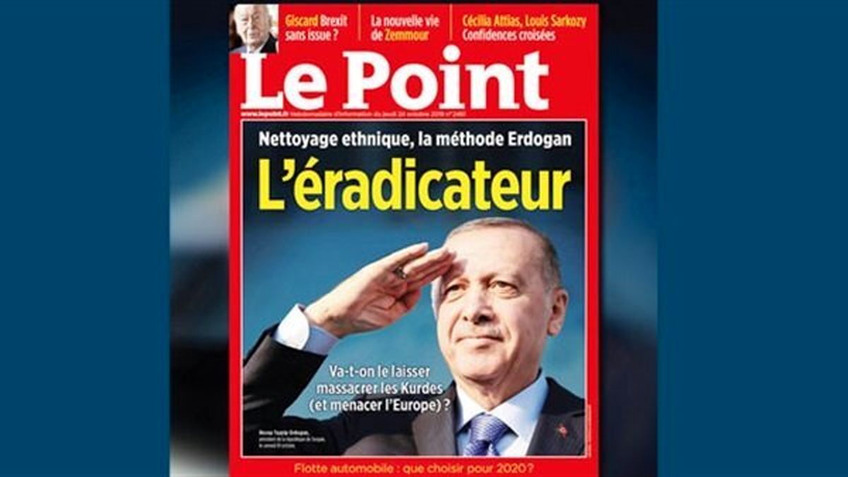 جنجال در پی انتشار عکس اردوغان روی مجله فرانسوی/آنکارا: کردها وکیل نمیخواهند،دوره استعمار گذشت