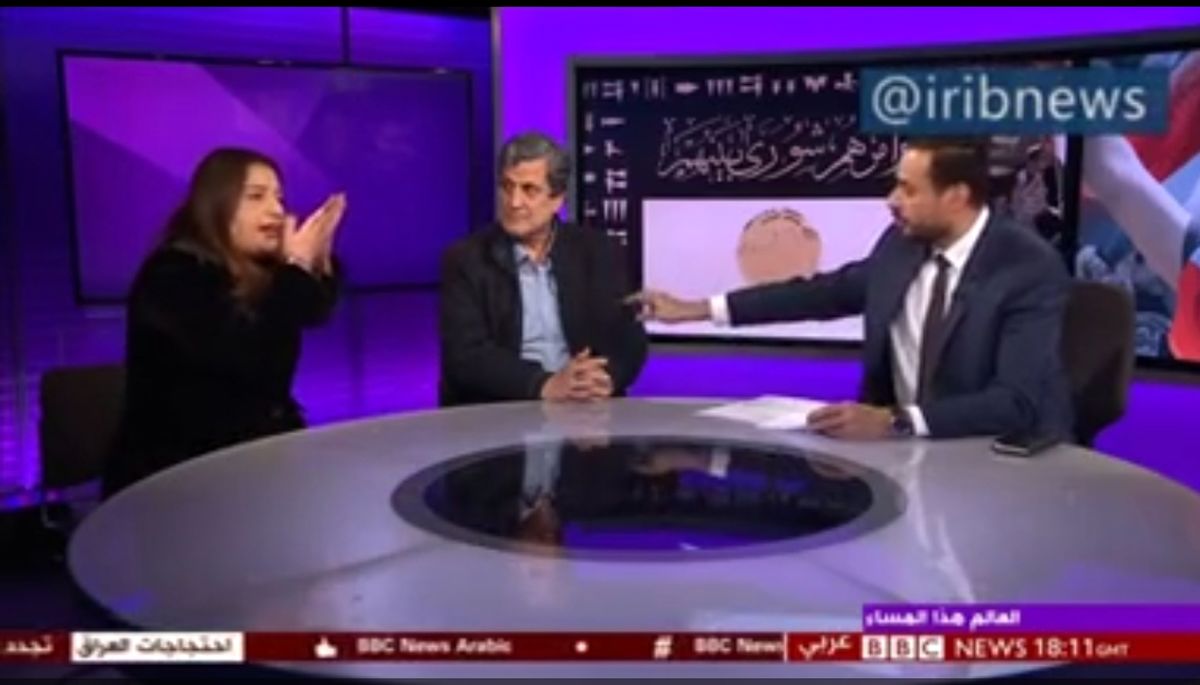 درگیری شدید بین دو میهمان شبکه بی‌بی‌سی عربی در پخش زنده + فیلم