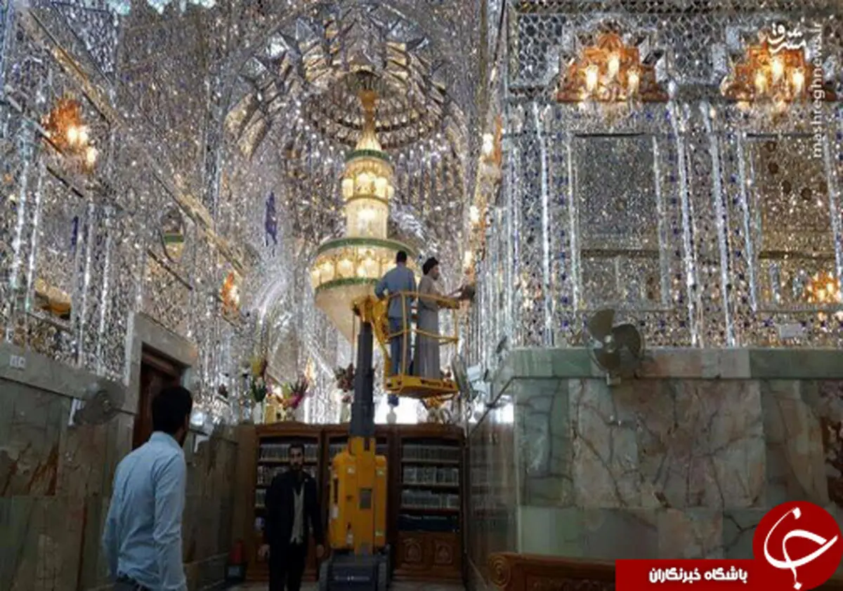 غبارروبی حرم مطهر علوی+عکس