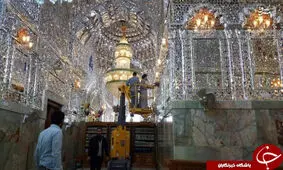 غبارروبی حرم مطهر علوی+عکس