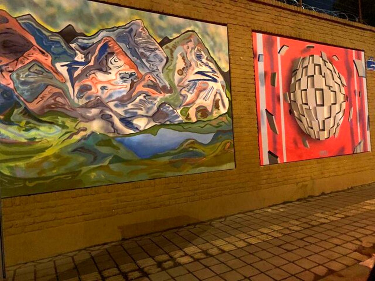 دیوار سفارت ایتالیا بار دیگر نقاشی شد/ رونمایی از دومین همکاری هنری ایران و ایتالیا