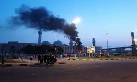 درب مرقد شهید حکیم را آتش زدند / ویدئو و عکس