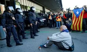 تجمع جدایی‌طلبان در ایستگاه قطار اصلی بارسلونا