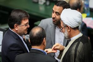 درگیری در مجلس؛ دو نماینده دست به یقه شدند / اعتراض نعمتی به طراح استیضاح لاریجانی