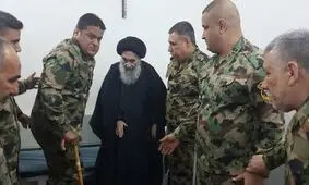 دیدار مجروحان ارتش عراق و آیت‌الله سید علی سیستانی/ عکس