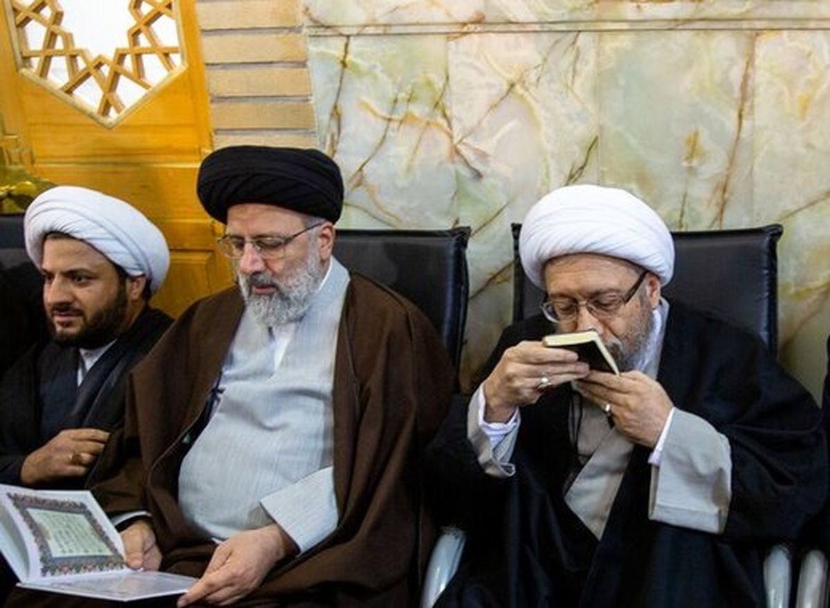 رئیسی، آملی لاریجانی و مقتدی صدر در مراسم سالگرد ارتحال آیتالله هاشمی شاهرودی +عکس