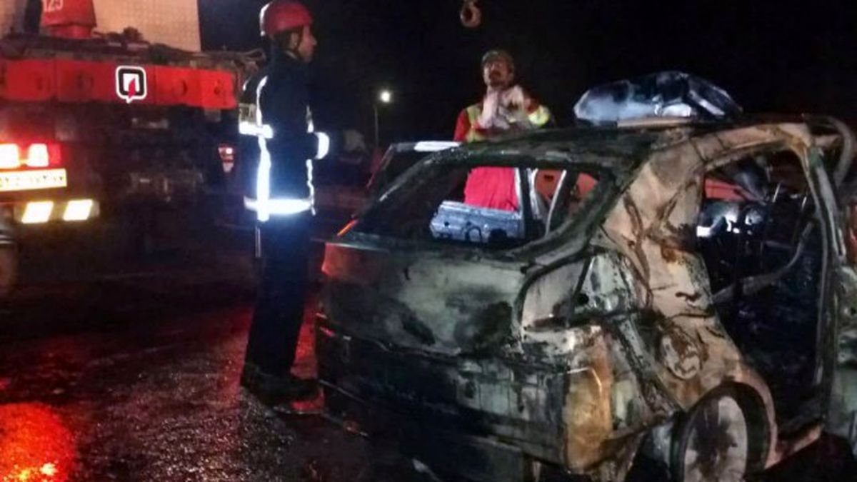 تصادف منجر به آتشسوزی در زنجان جان چهار نفر را گرفت
