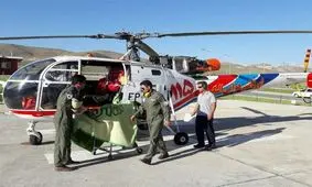 تولد نوزاد در بالگرد فوریت‌های پزشکی ایلام