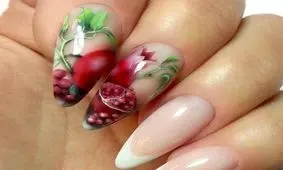 طرح ناخن یلدا، با طرح هندوانه و انار
