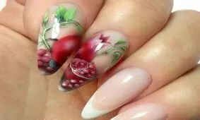 طرح ناخن یلدا، با طرح هندوانه و انار