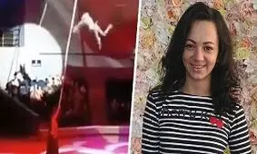 سقوط ناگهانی زن آکروبات‌باز در مقابل چشمان وحشت‌زده تماشاچیان