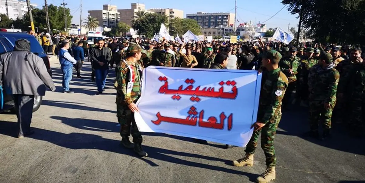 تشییع پیکر شهدای الحشد الشعبی در بغداد؛ مردم خواستار اخراج آمریکا شدند / عکس