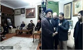 عکسی از حضور سیدحسن خمینی و محمدباقر قالیباف در منزل سردار سلیمانی