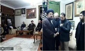 عکسی از حضور سیدحسن خمینی و محمدباقر قالیباف در منزل سردار سلیمانی
