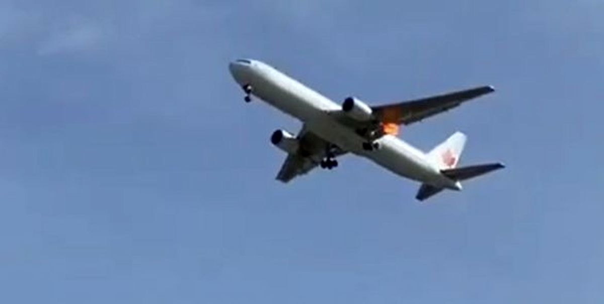 فیلم| هواپیمای بوئینگ ۷۶۷ خطوط هوایی کانادا به سلامت به زمین نشست / فیلم