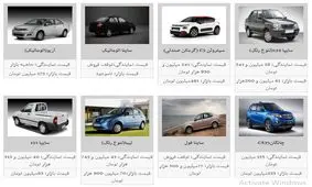 قیمت روز محصولات سایپا در ۱۵ بهمن