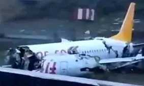 یک هواپیما در فرودگاه صبیحه گوکچن استانبول دچار سانحه شد