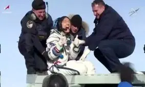 فیلم| کریستینا کوک پس از حضور رکوردشکن ۳۲۸ روزه در فضا به زمین بازگشت