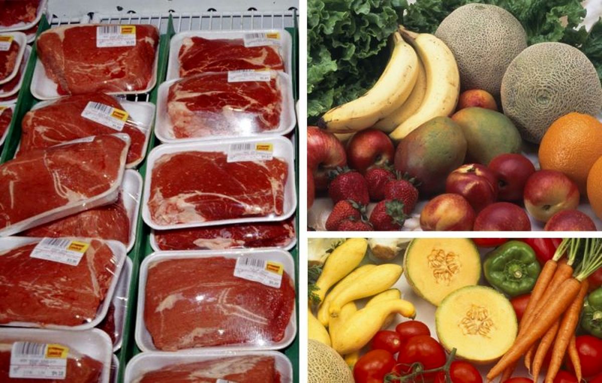 وضع بازار گوشت و میوه در شب عید