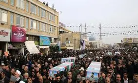 پیکر ۶ شهید سانحه هوایی در قم تشییع شد