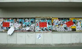 نصب سازه‌های موقت تبلیغات محیطی انتخابات مجلس در پایتخت