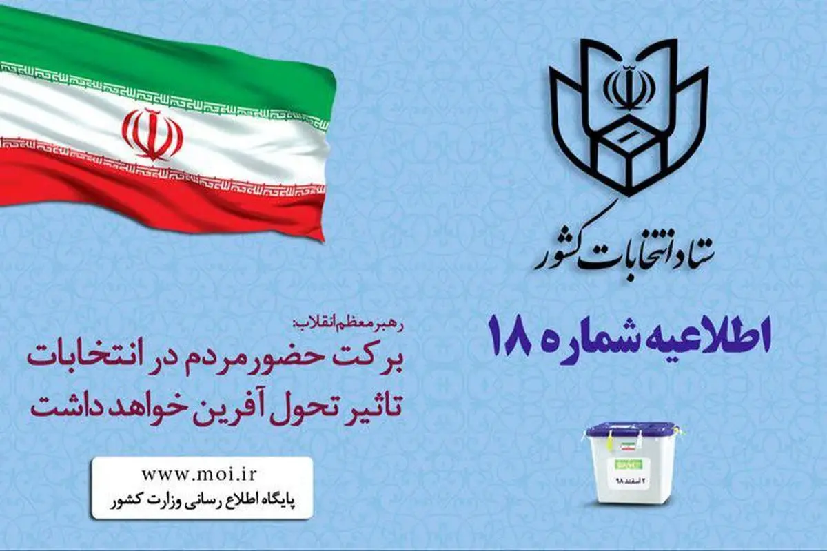اطلاعیه شماره ۱۸ ستاد انتخابات کشور: آثار تبلیغاتی نامزدها نباید در محل شعبه باشد