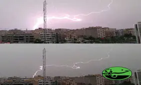 لحظه شگفت‌انگیز وقوع رعد و برق / عکس