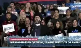 میتینگ انتخاباتی برنی سندرز در ایالت میشیگان امریکا با سخنرانی "سیدحسن قزوینی" / فیلم