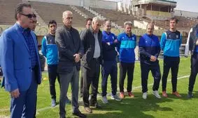 حضور مالک تبریزی در تمرینات ماشین سازی