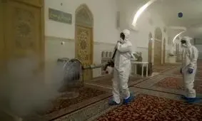 فیلم| ضدعفونی کردن حرم امام رضا