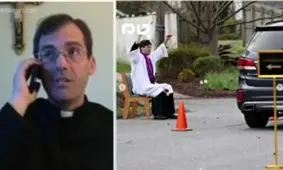 فیلم| جدیدترین مدل اعتراف به گناه در پی شیوع کرونا در کلیساهای امریکا