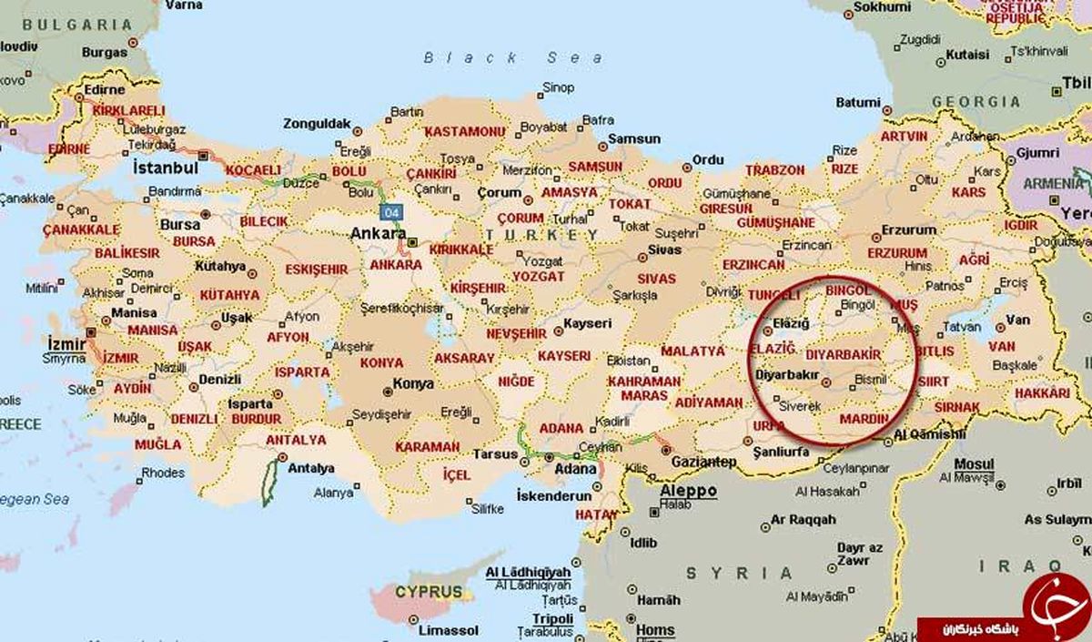 کشته شدن ۵ غیرنظامی در انفجار دیاربکر ترکیه