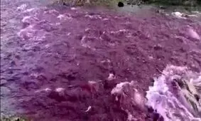 قرمز شدن آب رودخانه‌ای در کرمان