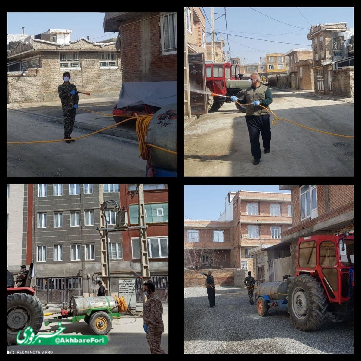 ضدعفونی معابر و کوچه‌های شهرستان پیرانشهر + تصاویر