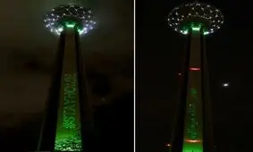 خاموش شدن چراغ‌های برج میلاد به مناسبت تقدیر از تیم‌های درمانی کشور