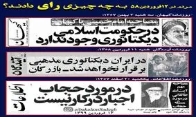 مردم در ۱۲ فروردین ۵۸ به چه چیزی رای دادند؟