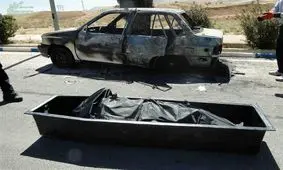 کشف جسد سوخته مرد جوان در آتش‌سوزی خودروی پراید + تصاویر