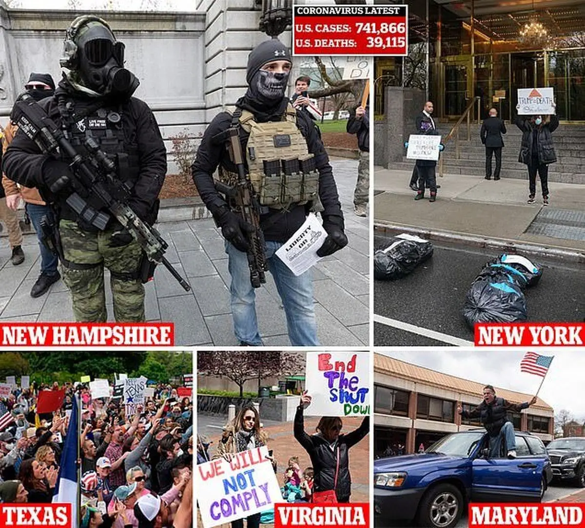 اعتراضات ضد قرنطینه در آمریکا / عکس