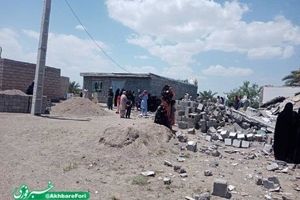 آتش سوزی در روستای ریگ آباد شهرستان قلعه گنج + تصویر