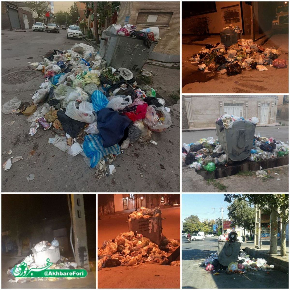 وضعیت نابه‌سامان زباله در سطح شهر میاندوآب+ تصاویر