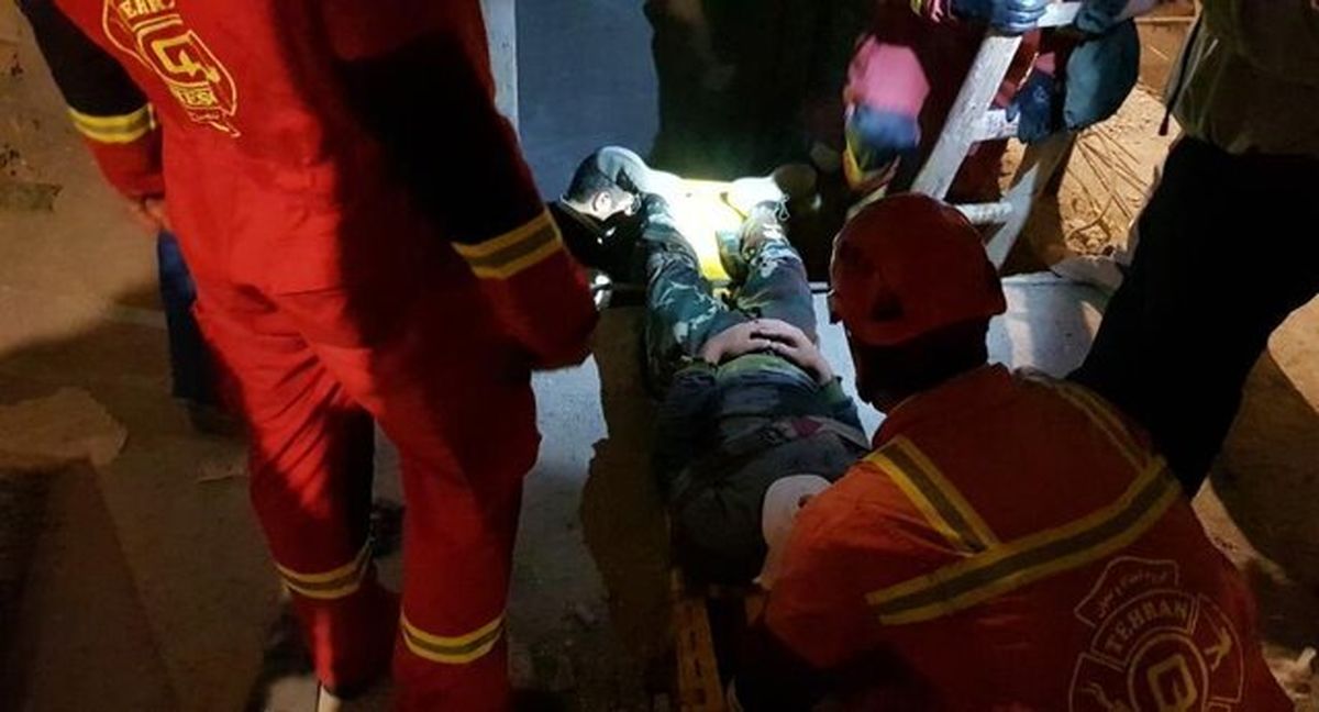 نجات معجزهآسای کارگر جوان پس از سقوط ۳ طبقهای