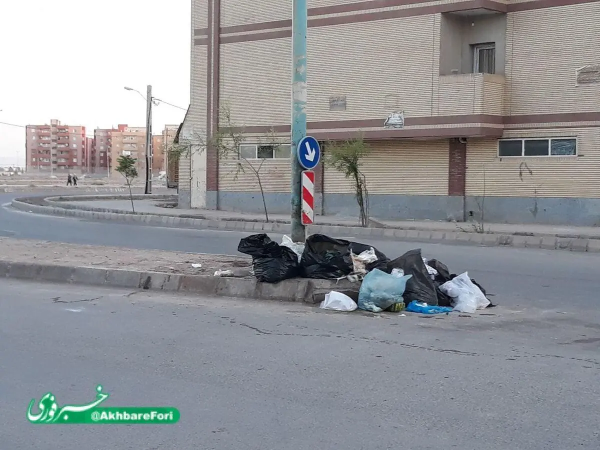 نبود سطل زباله در شهرک مطهری کرمان+ تصویر