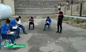 تدریس در روستای نوجده کوه بستان آباد + تصویر