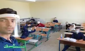 رعایت پروتکل های بهداشتی در کلاس درس + تصویر