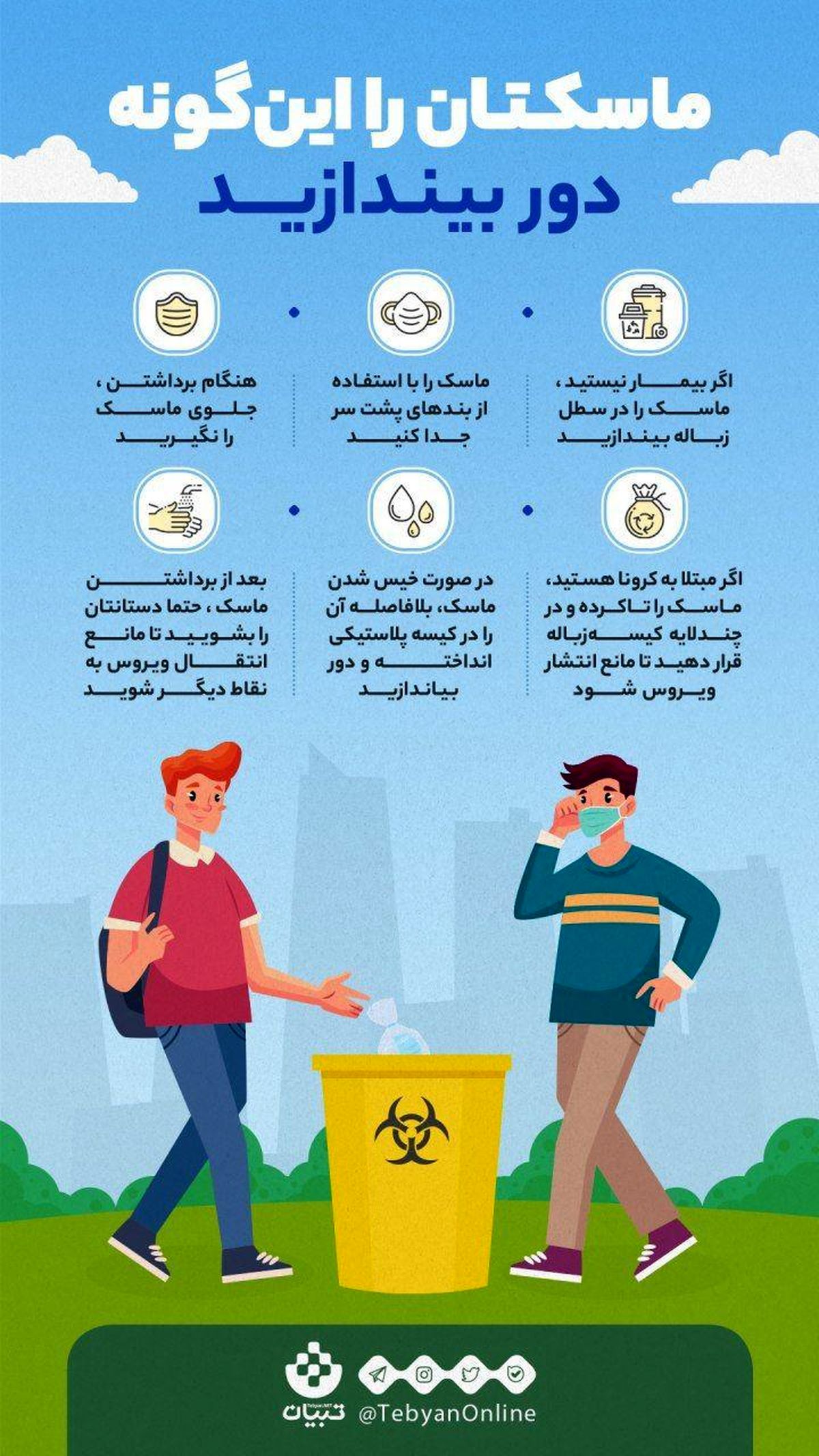 ماسکتان را این گونه دور بیندازید