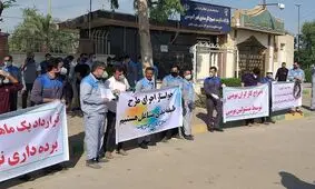 اعتراض کارگران به زیاده‌خواهی پیمانکاران بندر امام خمینی (ره)+ فیلم